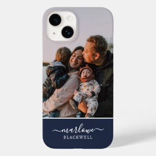 Marinho de Fotografias Personalizado Nome de Calig