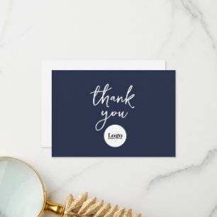 Marinho de logotipo comercial Cartões de agradecim