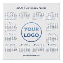 Marinho de logotipo personalizado Calendário azul