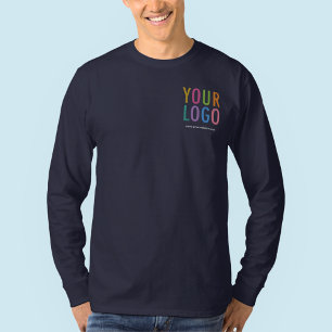 Marinho de logotipo personalizado Camisa polo azul