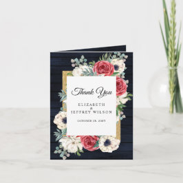 Marinho de madeira russa Cartões de agradecimentos