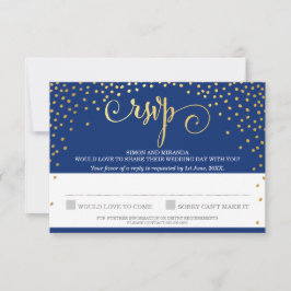 Marinho de mini confetti na moda rSVP REPLY rústic