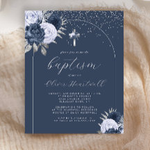 Marinho De Orçamento Blue Floral Arch Cross Botism