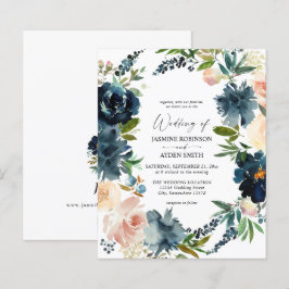 Marinho de Orçamento, Casamento Azul Dusty e Flora