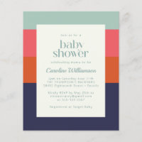 Marinho de orçamento Chá de fraldas azul e vermelh