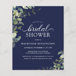 Marinho de orçamento Chá de panela azul Eucalyptus