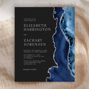 Marinho De Orçamento Convite De Casamento De Prata