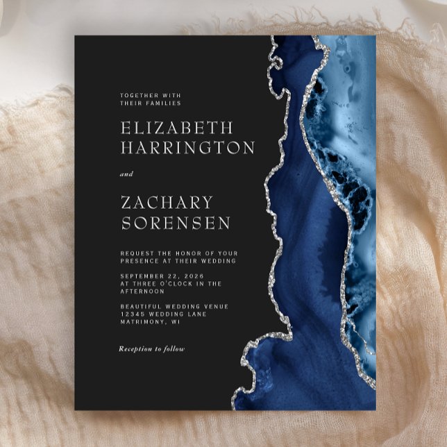 Marinho De Orçamento Convite De Casamento De Prata (Criador carregado)