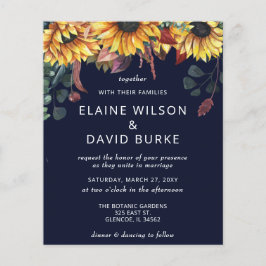 Marinho de Orçamento Girassóis Convite para Casame