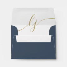 Marinho de Papel Personalizado de Script Simples D