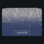Marinho de prata Blue Glitter Girly Monographic No<br><div class="desc">Caso de Laptop do Nome do Monograma do Minograma com Glitter Glitter Azul de Prata e Marinho. Isto faz o doce e perfeito aniversário de 16 anos,  casamento,  chá de panela,  aniversário,  chá de fraldas ou festa de solteira presente para alguém que ama luxo de luxo e estilos quíticos.</div>