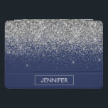 Marinho de prata Blue Glitter Girly Monographic No<br><div class="desc">Caso de Laptop do Nome do Monograma do Minograma com Glitter Glitter Azul de Prata e Marinho. Isto faz o doce e perfeito aniversário de 16 anos,  casamento,  chá de panela,  aniversário,  chá de fraldas ou festa de solteira presente para alguém que ama luxo de luxo e estilos quíticos.</div>