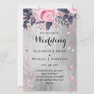 Marinho de Prata LeahG Rosegold PInk Casamento Flo