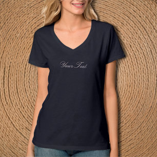 Marinho de Texto Personalizado - Camisa Azul V-Pes