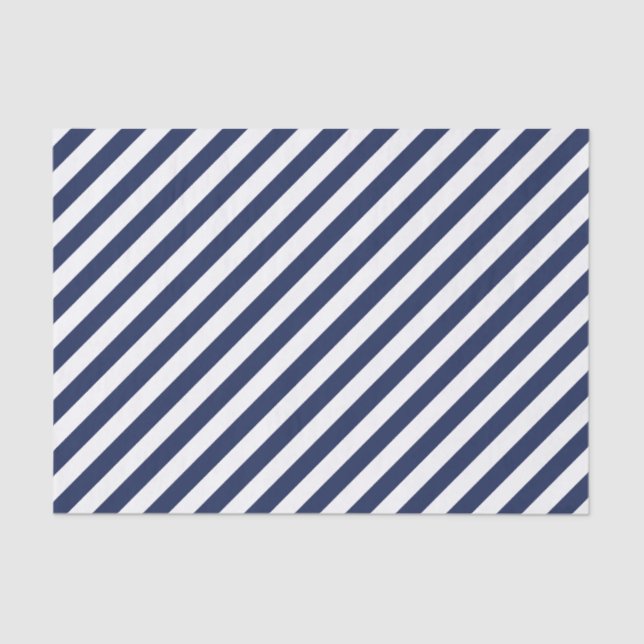 Marinho Diagonal - Papel com Tecido de Stripe (Frente )