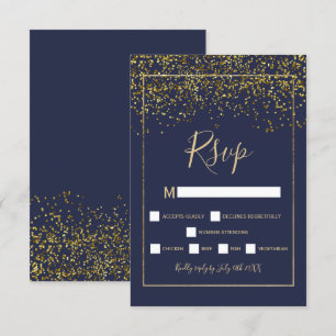 Marinho dourado-chic datipografia azul rsvp