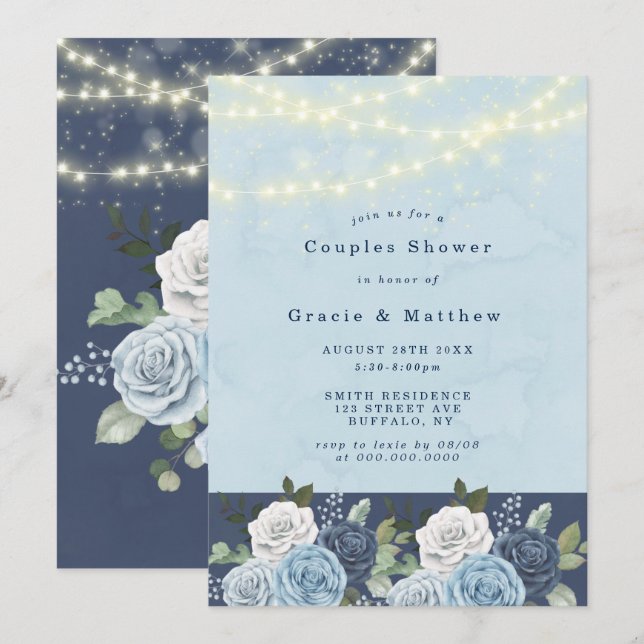 Marinho Dusty Luzes Azuis Luzes de Península Chá C (Frente/Verso)