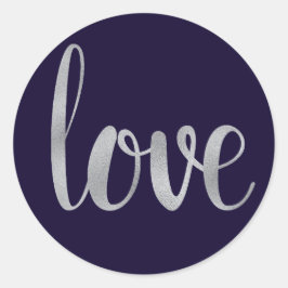 Marinho e adesivos prateados para amor, fonte de f