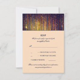 Marinho e Dourada String de Casamento Luzes RSVP