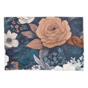 Marinho e Impressão Floral do Taupe Boho