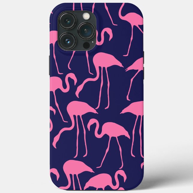Marinho e Padrão Flamingo Rosa (Verso)