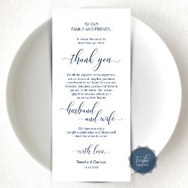 Marinho Elegante Azul, Cartões de agradecimentos d