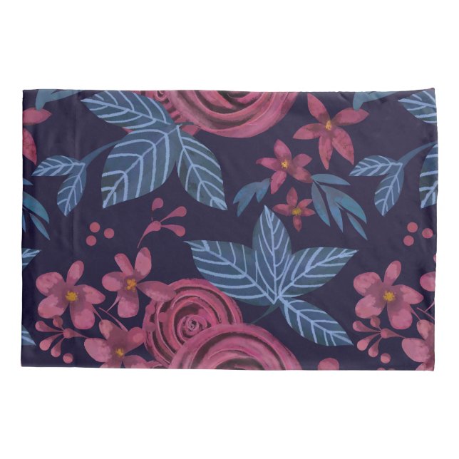 Marinho Elegante Burgundy Floral Watercolo (Verso)