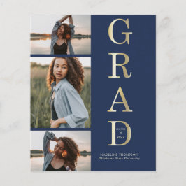 Marinho Elegante de Orçamento Azul Dourado 3 Gradu