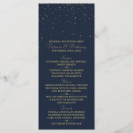 Marinho Elegante e Dourado Estrelas Caindo Menu Ca