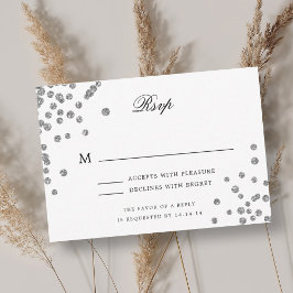 Marinho Elegante RSVP Silver Confetti Azul