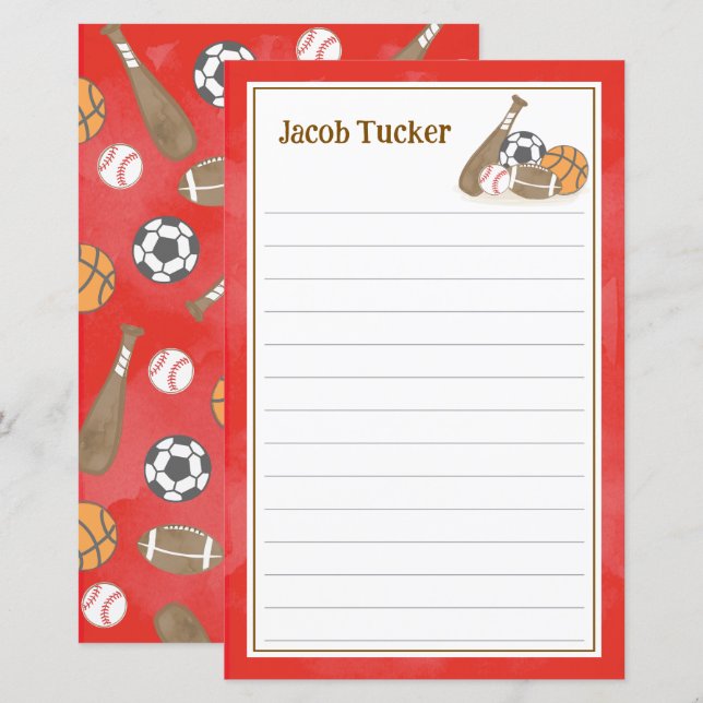 Marinho Esportivo, Crianças Vermelhas, Papel de ca (Frente/Verso)