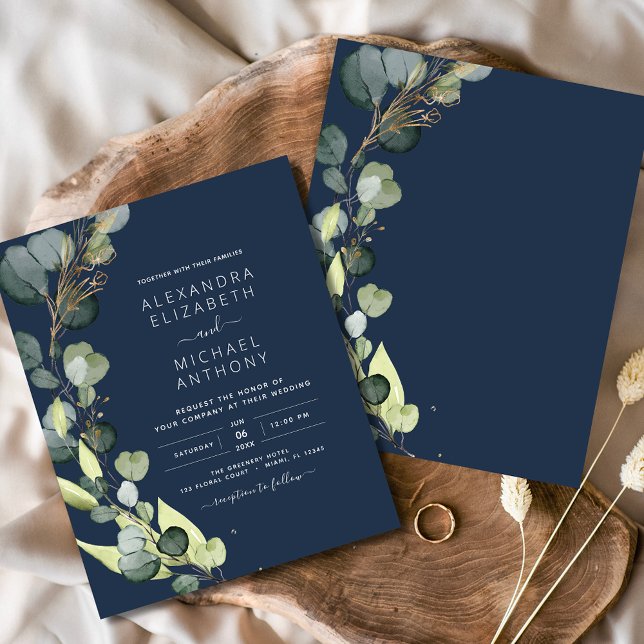 Marinho Eucalyptus Blue Greenery Casamento (Criador carregado)