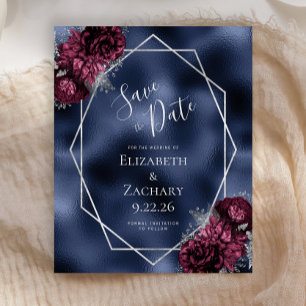 Marinho Floral Silver Burgundy de Orçamento Salvar