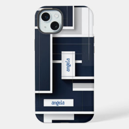 marinho geométrico abstrato moderno azul