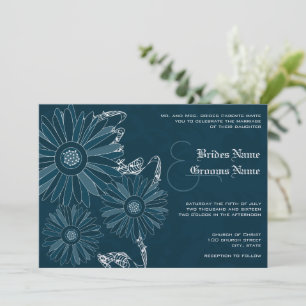 Marinho Gerber Daisy Convite de casamento