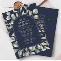 Marinho Greenery Arch RSVP Código QR Rosa de Casam