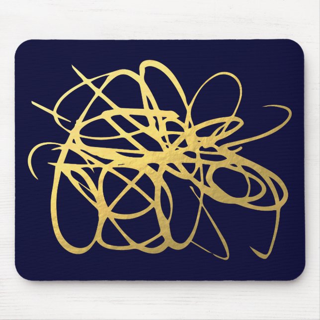 Marinho lindo Mousepad Dourado para seu escritório (Frente)