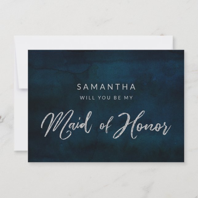 Marinho Luster Blue Be My Madrinha de casamento Pr (Frente)