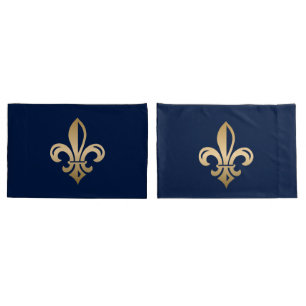 Marinho Luxuoso Dourado Fleur de Lis