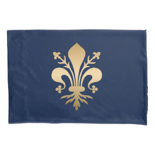 Marinho Luxuoso Dourado Fleur de Lis