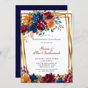 Marinho Marsala Orange Floral Bridesmaids Luncheon