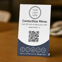Marinho moderno Blue Logotipo personalizado Menu s