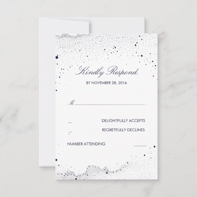Marinho Night Stars Wedding RSVP (Frente)
