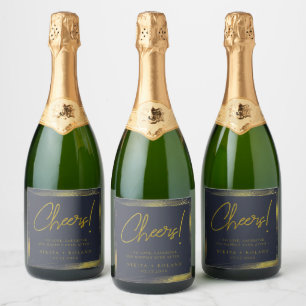Marinho personalizado Dourado elegante azul