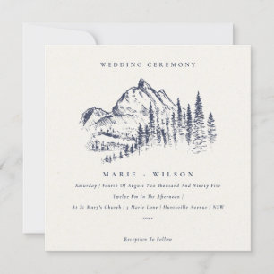 Marinho Pine Woods - Convite de casamento de esbo