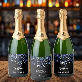 Marinho preto confetti name anos cara de aniversár