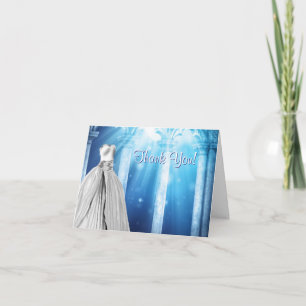 Marinho Real Vestido Azul Obrigado Cartões