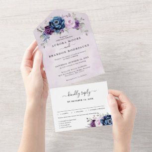 Marinho Roxo Roxo Lilac Blooms Casando Tudo