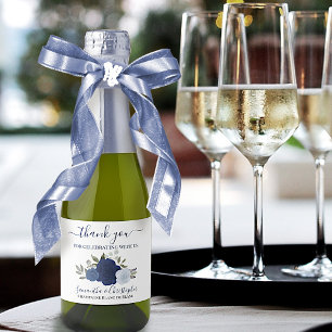 Marinho Russo Rosas Azuis Casamento Obrigado Mini