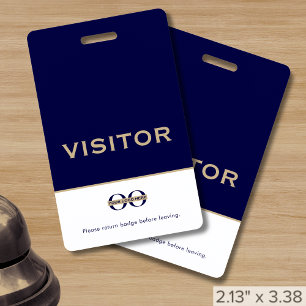 Marinho simples Azul Logotipo personalizado Crachá